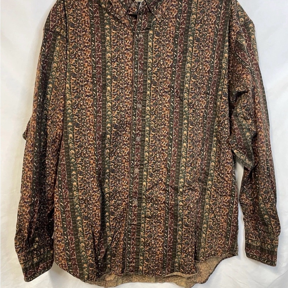 Vtg Ralph Lauren Chaps Shirt Men XL Striped Button Down Boy Scout Tag
